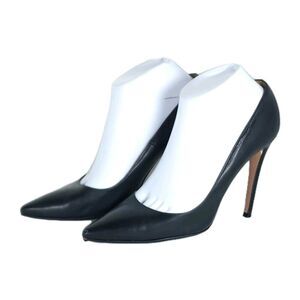 PRADA Women’s EU 38 US7 Black Leather Pointed Toe Pump Heels Shoes Made Italy